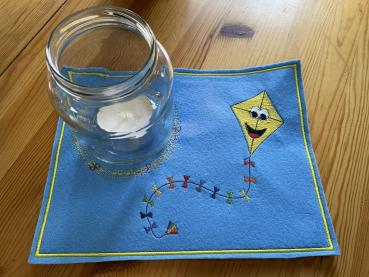 Preview: ITH - Stickdatei Mug Rug Herbstdrache Timo